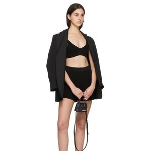 Jacquemus La Montagna Le Bandeau Valensole Bra Size XL NWT Black Ribbed New